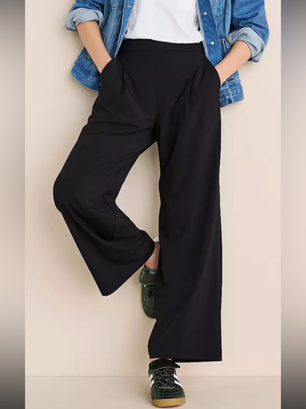 Lou & Grey Black Wanderweave Wide Leg Pants